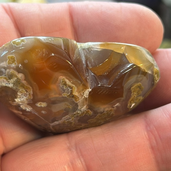 🔥SALE🔥 River Agate Crystal Heart Carving With Druzy! - Picture 4 of 6